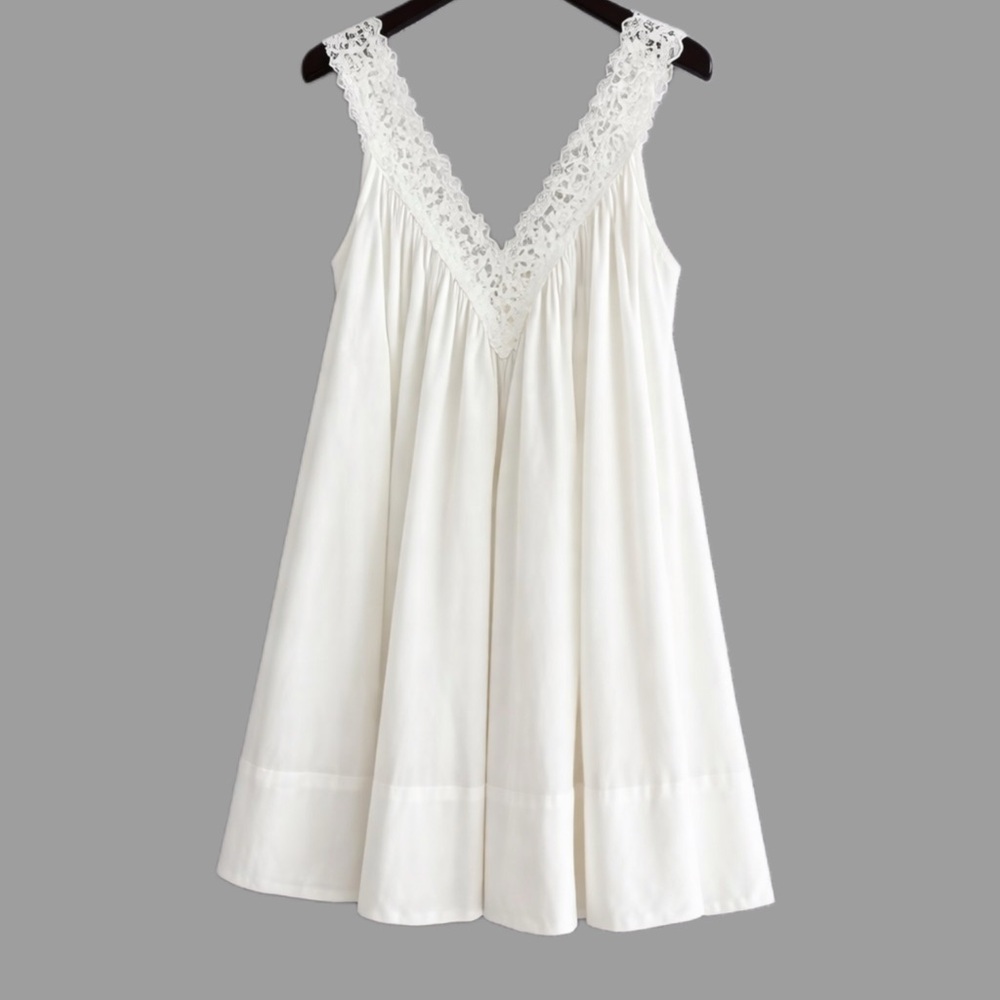 Helsa Helsa poplin lace mini dress, XXS XS S M - Picture 5 of 10